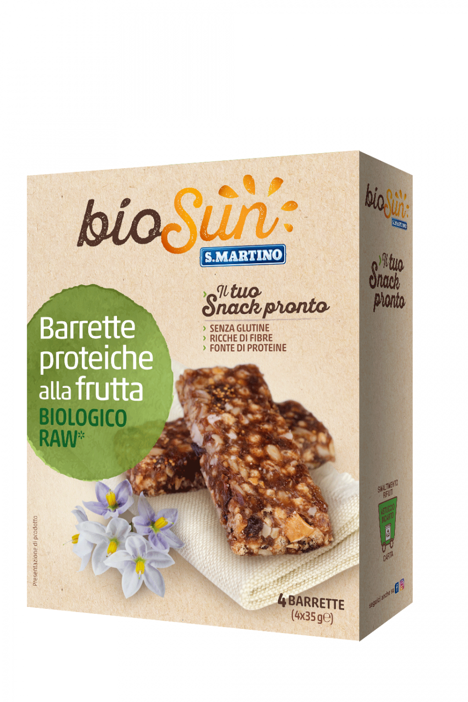 Barrette proteiche alla Frutta Bio 140g